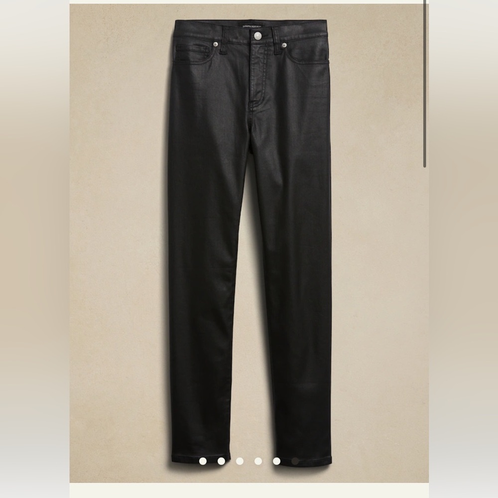 Banana Republic black slim coated jean